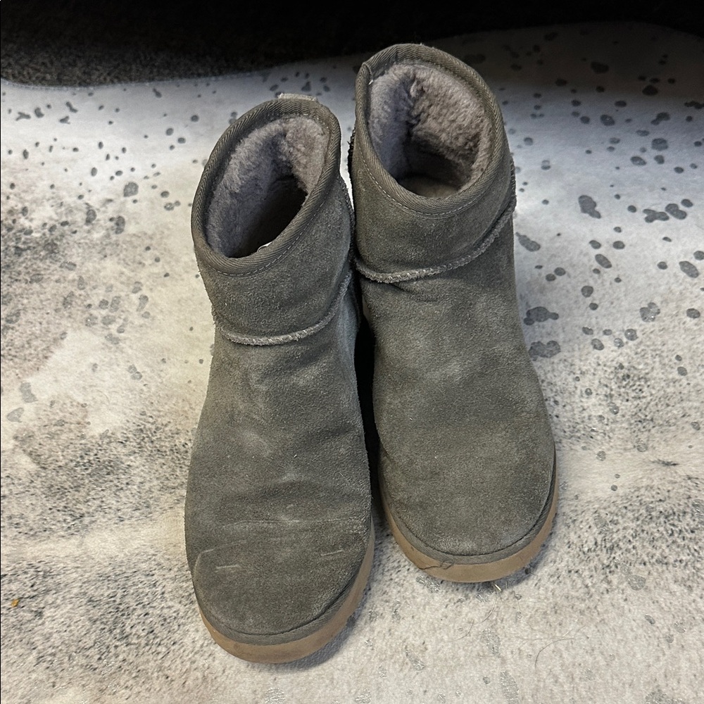 Ugg Gray Suede Ankle Boots